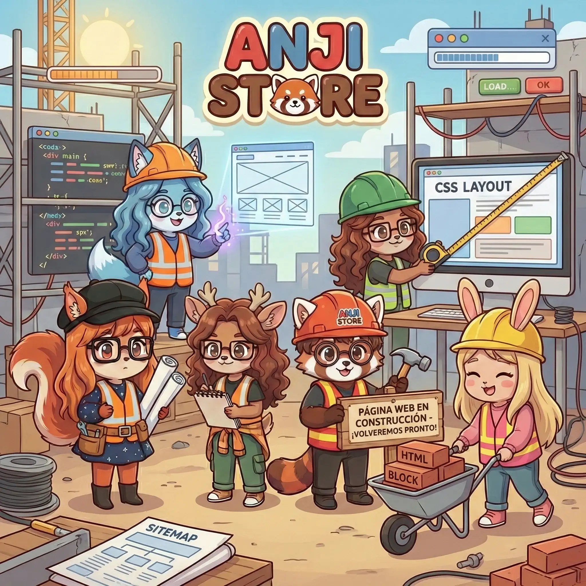 Equipo de Anji Store construyendo la web